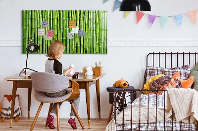 Magnetic glass dry erase board Bamboo wall