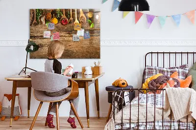 Magnetic wall board with spices spoons design