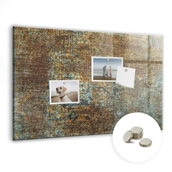 Magnetic glass dry erase board with rust-resistant metal backing