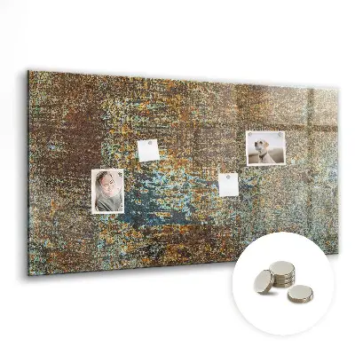Magnetic glass dry erase board with rust-resistant metal backing