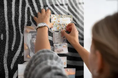 Zebra pattern magnetic wall board