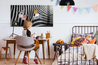 Zebra pattern magnetic wall board