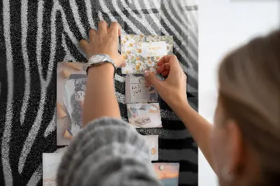 Zebra pattern magnetic wall board
