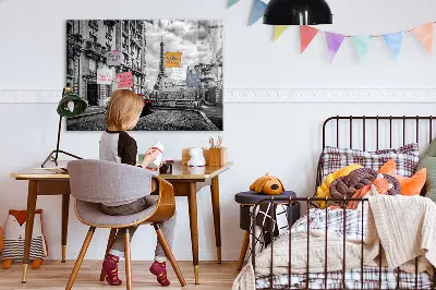 Magnetic wall board with vintage city car print