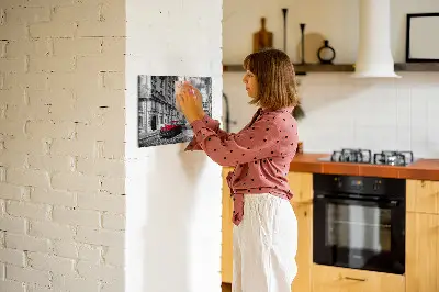 Magnetic wall board with vintage city car print
