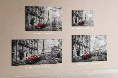 Magnetic wall board with vintage city car print