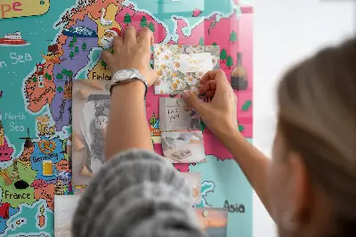 Magnetic Glass Dry Erase Board Featuring a Map of Europe