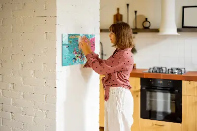 Magnetic Glass Dry Erase Board Featuring a Map of Europe