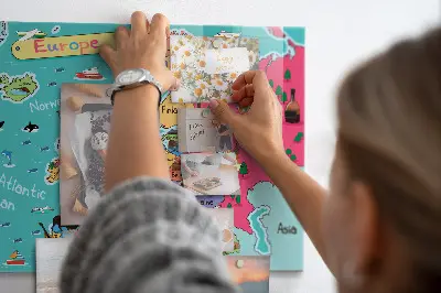 Magnetic Glass Dry Erase Board Featuring a Map of Europe