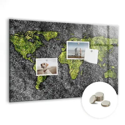 Magnetic wall board World map