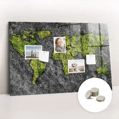 Magnetic wall board World map