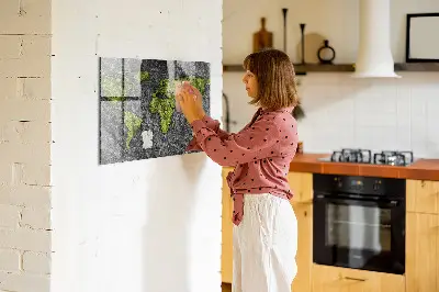 Magnetic World Map Wall Board