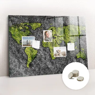 Magnetic World Map Wall Board