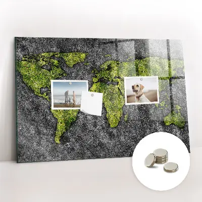 Magnetic World Map Wall Board