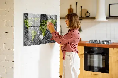 Magnetic World Map Wall Board