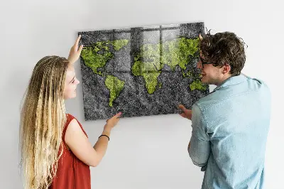 Magnetic wall board World map