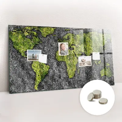 Magnetic World Map Wall Board