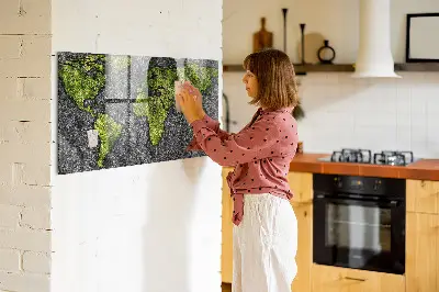 Magnetic World Map Wall Board