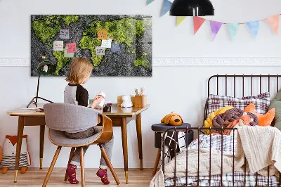 Magnetic wall board World map