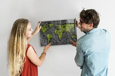 Magnetic World Map Wall Board
