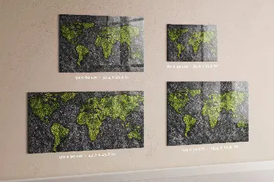 Magnetic World Map Wall Board
