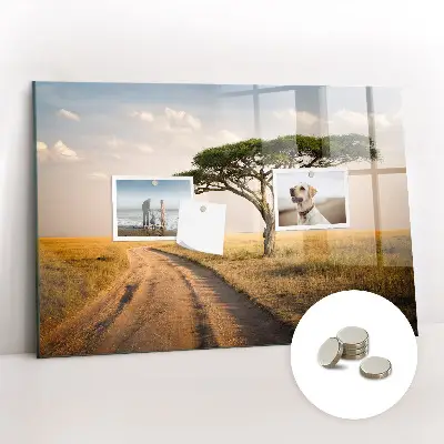 African landscape magnetic board