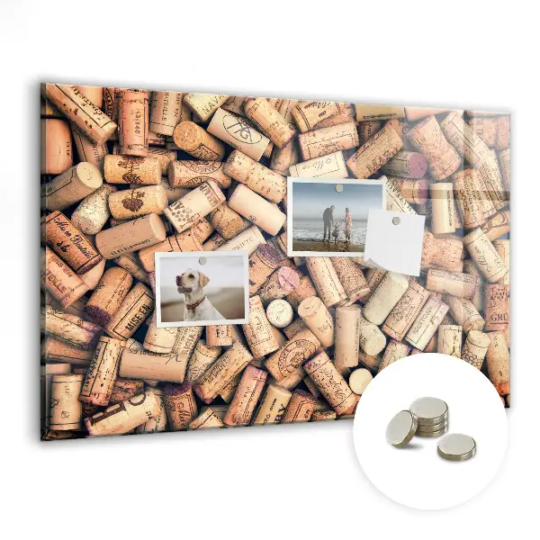Wine cork magnetic board