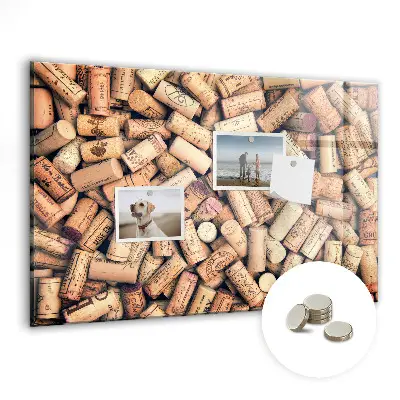 Wine cork magnetic board