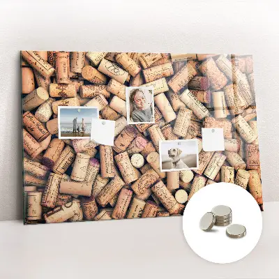 Wine cork magnetic board