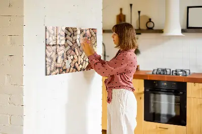 Wine cork magnetic board
