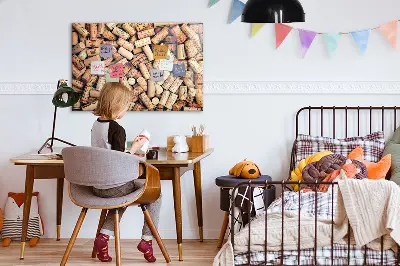 Wine cork magnetic board