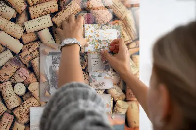 Wine cork magnetic board