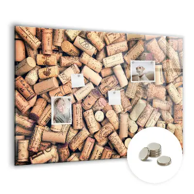 Wine cork magnetic board