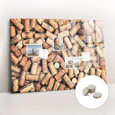 Wine cork magnetic board