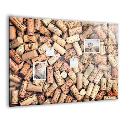 Wine cork magnetic board