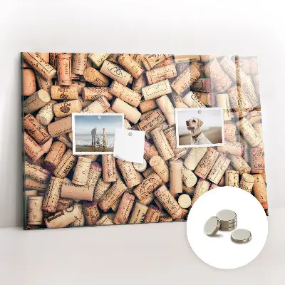 Wine cork magnetic board