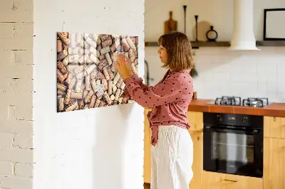 Wine cork magnetic board