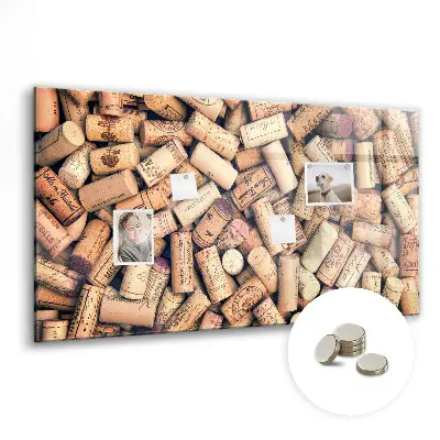 Wine cork magnetic board