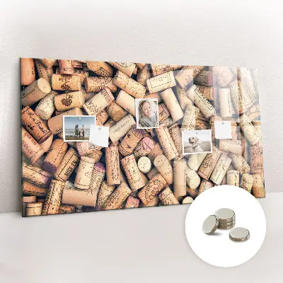 Wine cork magnetic board