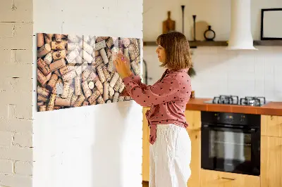 Wine cork magnetic board