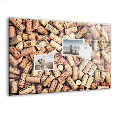 Wine cork magnetic board
