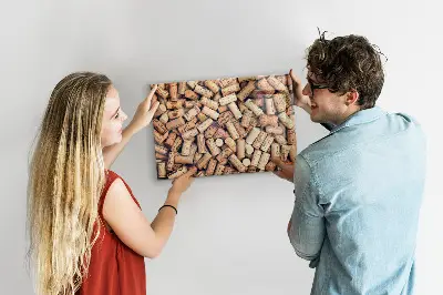 Wine cork magnetic board