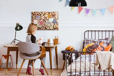 Wine cork magnetic board