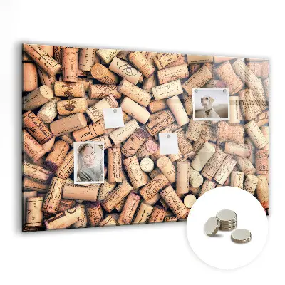 Wine cork magnetic board