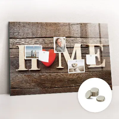 Magnetic Glass Dry Erase Board with House Inscription