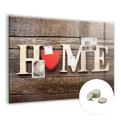 Magnetic Glass Dry Erase Board with House Inscription