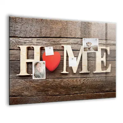 Magnetic Glass Dry Erase Board with House Inscription