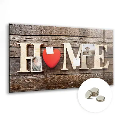 Magnetic Glass Dry Erase Board with House Inscription