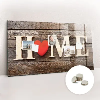 Magnetic Glass Dry Erase Board with House Inscription