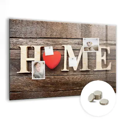 Magnetic Glass Dry Erase Board with House Inscription